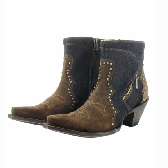New Old Gringo Brown Cowhide Suede Booties - Picture 1 of 6